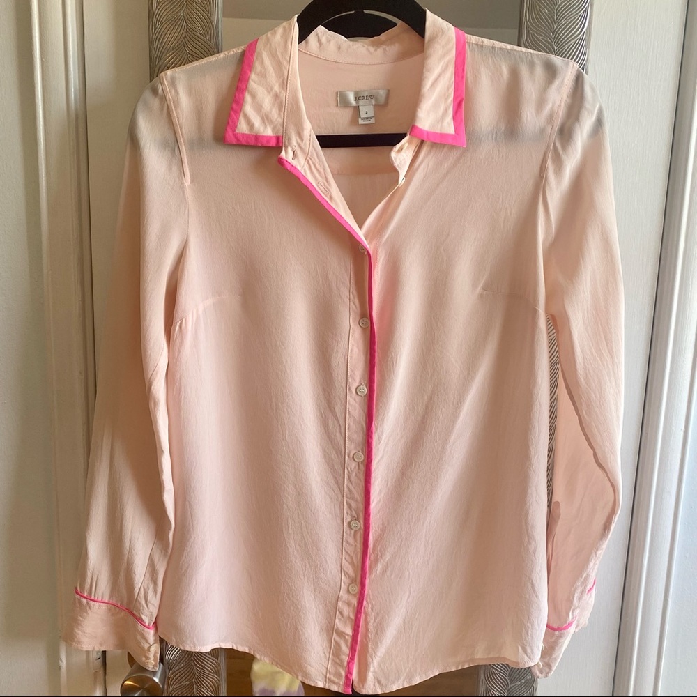 Pink silk button down - banana republic